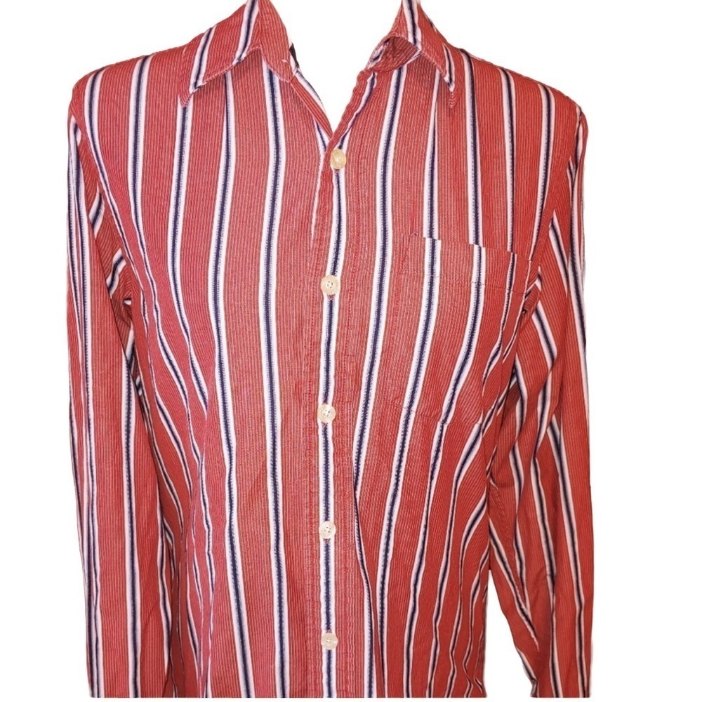 Trailer Button Vintage Fit Stripe Shirt Cotton M